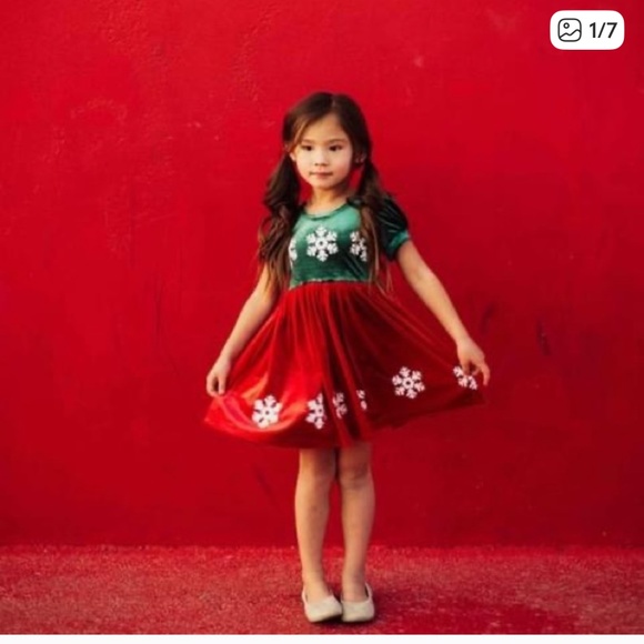 Taylor Joelle Minnie Mouse Christmas Holiday Dress Red Green Snowflake Size 8 - Picture 1 of 7
